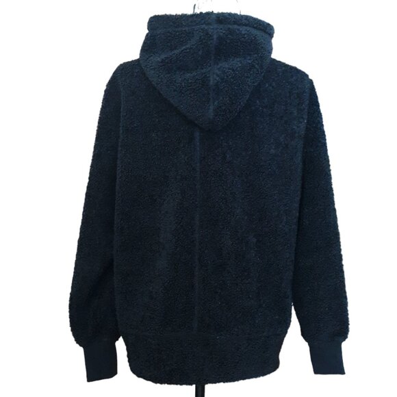 Free Country Hoodie Zip Jacket Plush Teddy Pile Pockets Black - Picture 4 of 8